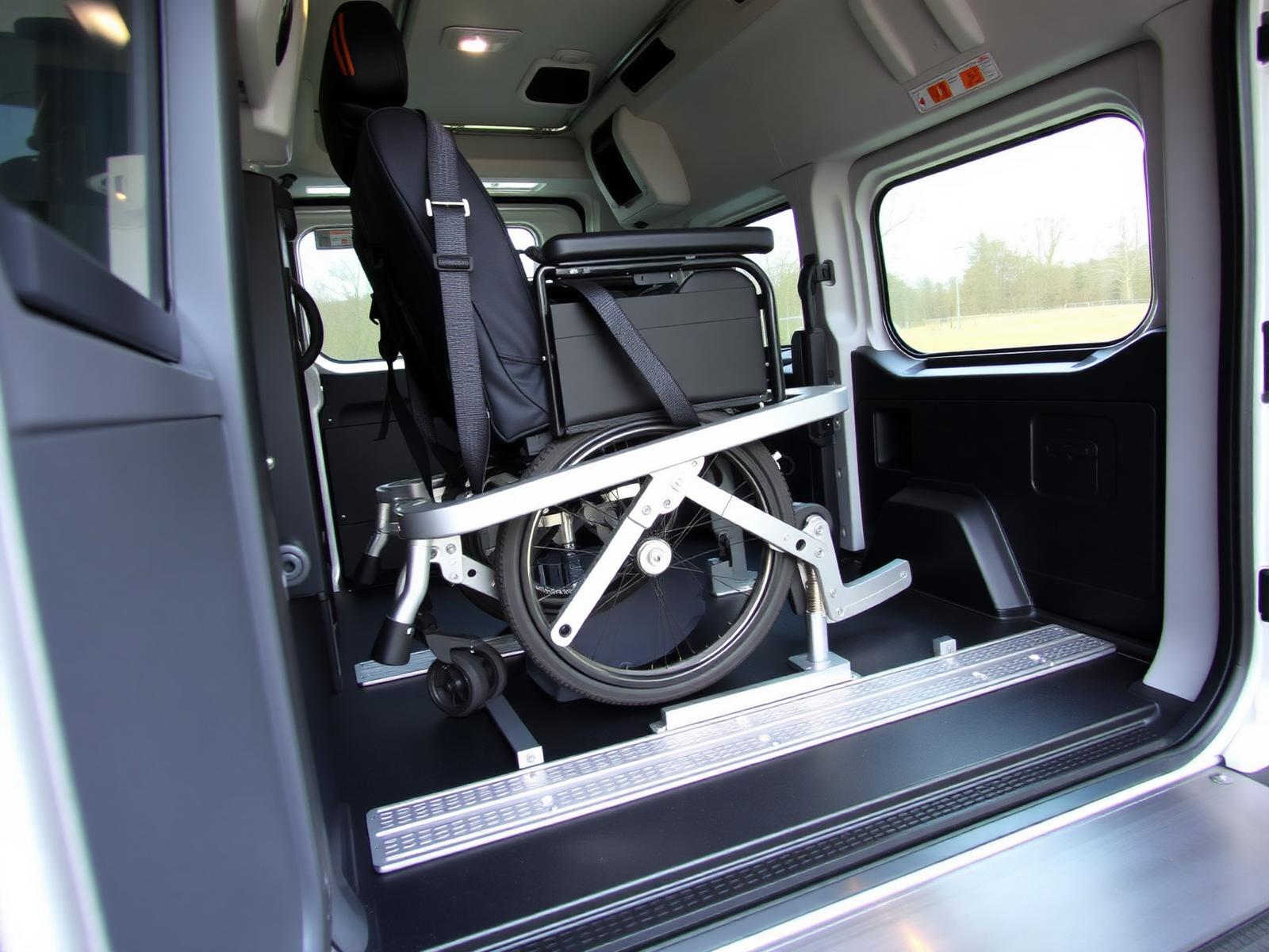 Accessible vehicle interior with wheelchair restraint system
